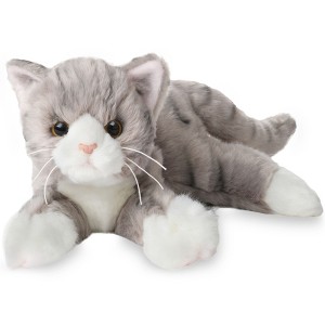 Bearington Collection Socks Plush Stuffed Animal Grey Striped Tabby Cat 15", For Ages 3-14 - 1 of 4