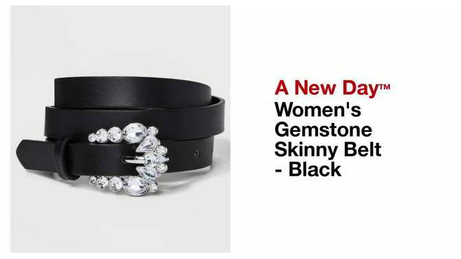 Women's Gemstone Skinny Belt - A New Day™ Black, 2 of 9, play video