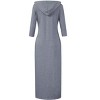 Womens Hoodie Sweat Dress 3/4 Sleeve Slim Fit Hooded Maxi Dress Stripe Summer Dress Soft Lounge Dress - 2 of 2