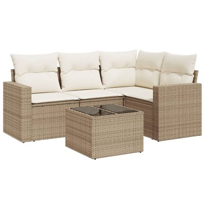 vidaXL Garden Sofa Set Beige