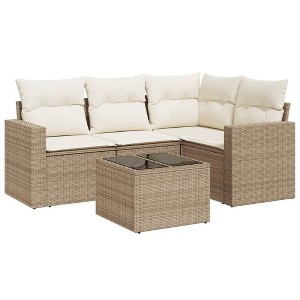 vidaXL Garden Sofa Set Beige - 1 of 4