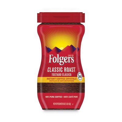 Folgers Instant Coffee Crystals, Classic Roast, 16oz Jar : Target