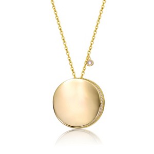 Guili Elegant 14k Gold Plated Cubic Zirconia Round Circle Pendant Necklace – Sparkling, Timeless, and Sophisticated Design - 1 of 2