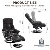 Manual Swivel Recliner Chair with Ottoman, Chenille Lounge Chair with 5-Point Massage, Seat Heating, Remote Control for Living Room - Koiai - 4 of 4