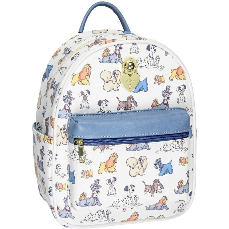 Disney Dogs Saffiano Faux Leather Tote Bag Mini Backpack White, 1 of 8