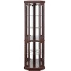 YOOCOZZ Lighted Corner Curio Cabinet – Display Case for Living Room, Antiques, Wine & Bar Glasses (Elegant Lighted Design) - 2 of 4