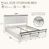 SinCiDo Full Size Storage Beds with Headboards & Sliding Door Storage Cabinets, Farmhouse Wood Bed with Solid Wood Slats Support, Noiseless, White - 2 of 4