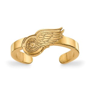 Black Bow Jewelry Sterling Silver 14k Yellow Gold Plated NHL Detroit Red Wings Toe Ring - 1 of 4