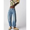 Womens Jeans Pants Wide Leg Barrel Jeans Mid Rise Casual Loose Fit Jeans Summer Pants - 3 of 4