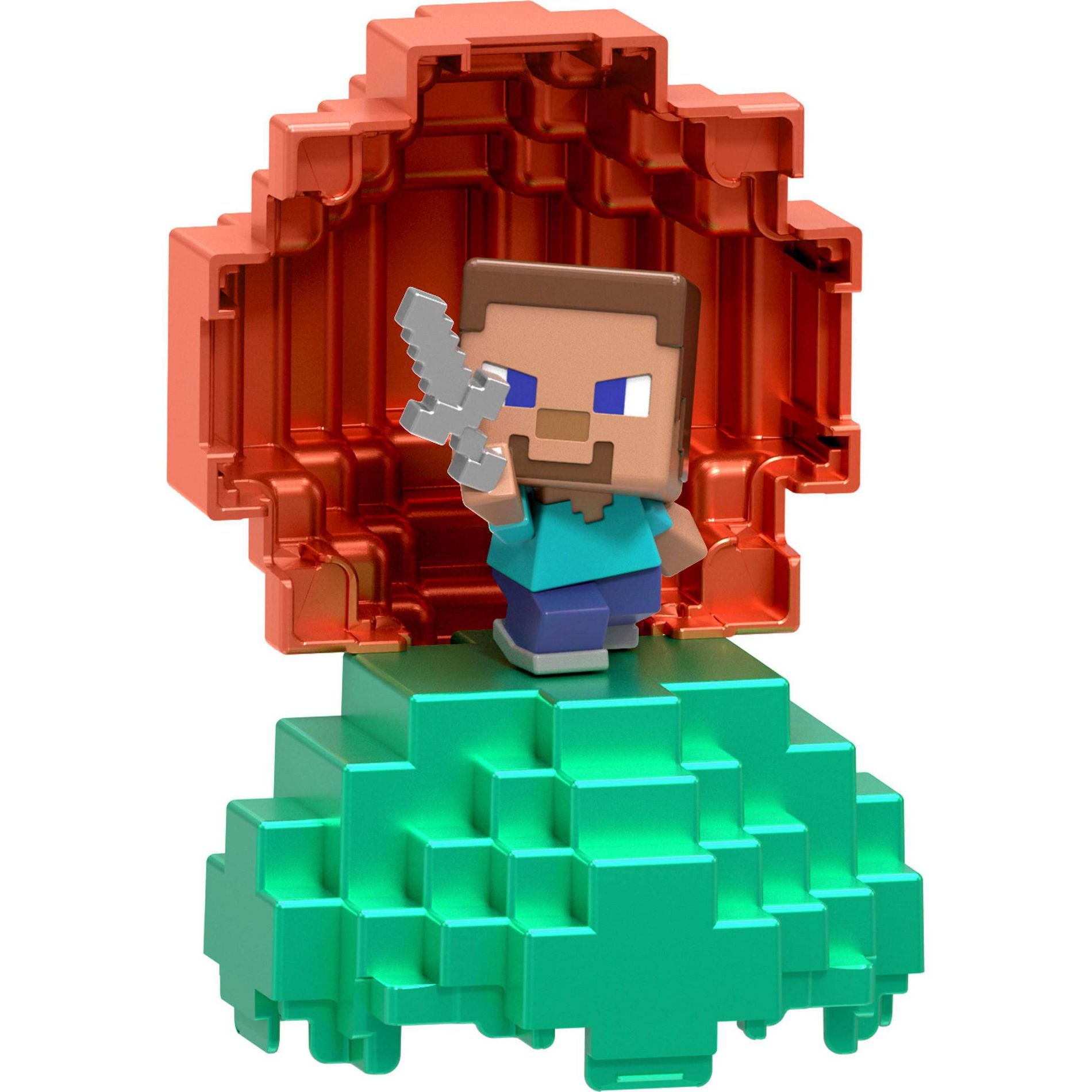 Minecraft Mini Mode Spawn Egg with Steve with Sword Mini Figure, 1.5" Toy