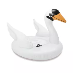 Intex 56287EP Giant White Mega Swan Inflatable Swimming Pool Toy Float Ride On Kids Raft for Pool, Lake, or Ocean
