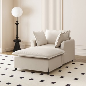 Whisen Oversized Modern Sofa Module for Modular Sectional Sofa, Wide Seat Chenille Armchair with Pillows - 1 of 4