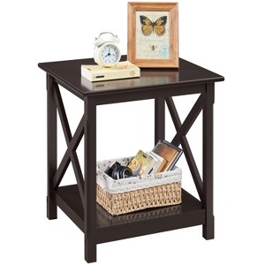 Yaheetech X Design Wood Sofa Side End Table with Storage Shelf for Living Room - 1 of 4