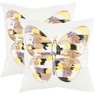 Papillon Pillow (Set of 2) - Multicolored - 18" X 18" - Safavieh