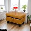 DOMETOUR Ginger Semi PU Synthetic Leather Storage Ottoman - Multi-functional Upholstered Footstool with Hidden Compartment - 3 of 4