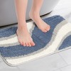 Unique Bargains Bathroom Soft Tub Shower Wavy Stripes Non-Slip Absorbent Bath Mat 1 Pc - 2 of 4