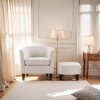 COMHOMA Velvet Accent Chair & Ottoman - Modern Barrel Armchair for Living Room/Bedroom, Soft Velvet - 2 of 4