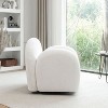 SEYNAR Modern Teddy Upholstered 360 Degree Swivel Armchair with Metal Base - 3 of 4