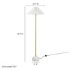 Modway Illusion Floor Lamp, Pleated Shade with Marble Base, Modern Standing Light in Brass - 4 of 4