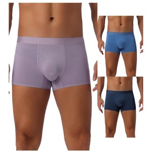 INSPIRE CHIC Men's 3 Pack Soft Solid Color Regular Fit Boxer Briefs - 1 of 4