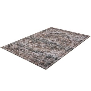 Washable Area Rugs Vintage Distressed Accent Rug with Non-Slip Backing - 1 of 4
