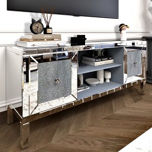 TV Stand for TVs Up to 65 Inches, Media Console Table with Storage, Mirror Entertainment Center Cabinet - 1 of 4