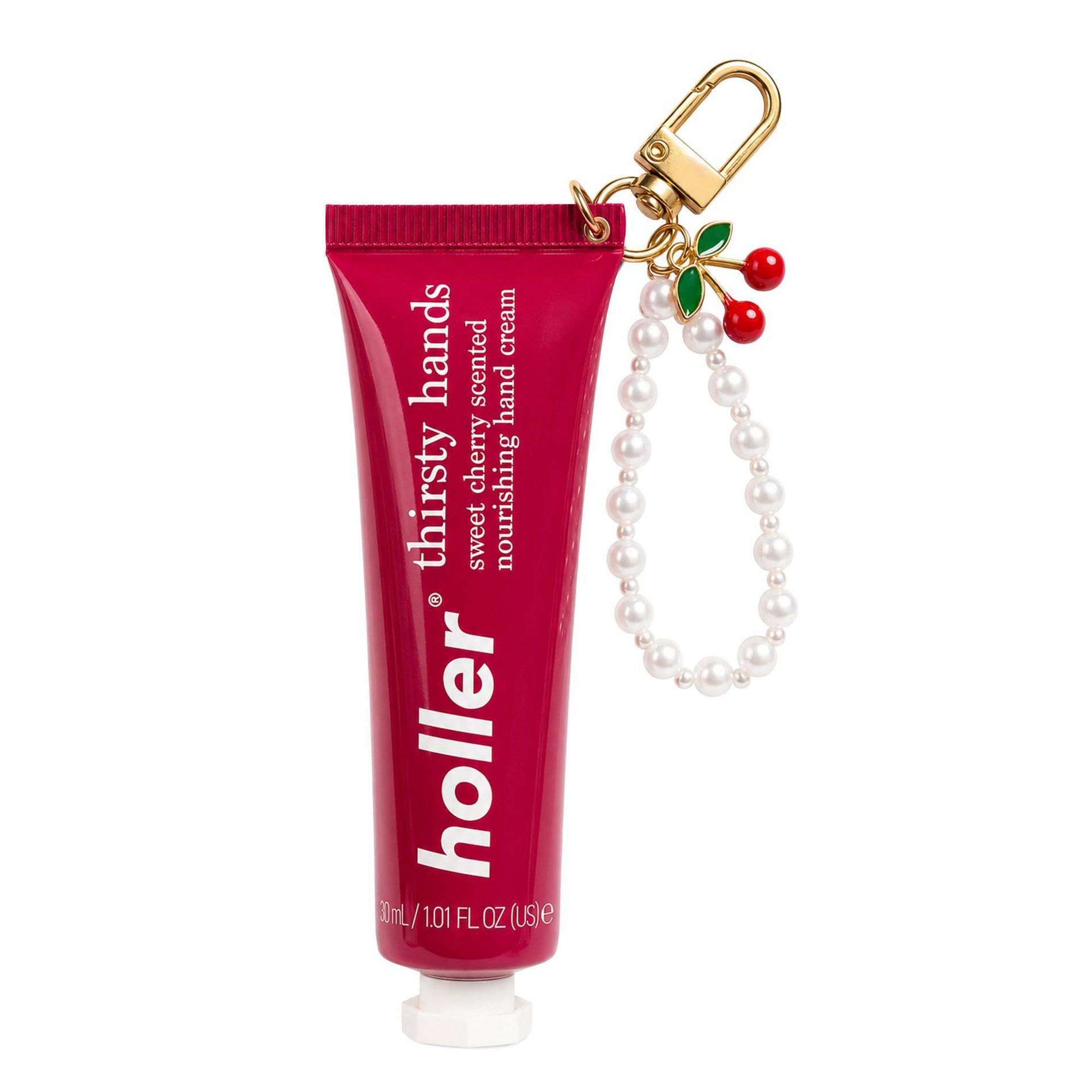Holler and Glow Thirsty Hands Frosted Cherry Hand Cream Keychain - 30ml