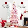 Best Choice Products Pre-Lit Flocked Sparse Christmas Tree 7.5ft Artificial Pine Tree, w/White & Multicolored LED Lights - Pink - 4 of 4