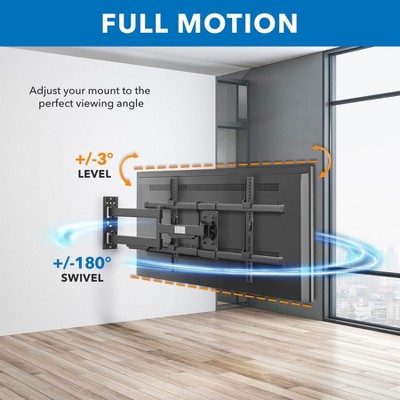 Heavy Duty Black Steel Full Motion TV Wall Mount for 37-80 Inch Screens