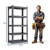 Syemin Utility Storage Shelves 5 Tier Metal Shelves Storage Garage Shelving, Heavy Duty Shelves, Adjustable Garage Shelf, Black, 31.5"*15.7"*63" - 4 of 4