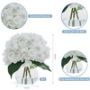 2 Pack Artificial Hydrangea Flowers in Glass Vase with Faux Water, Fake Flower Arrangements for Table Centerpiece Decor - 2 of 4