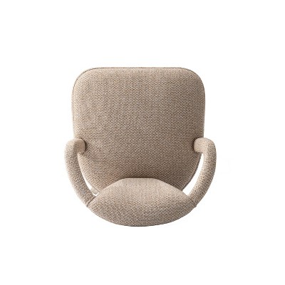 Gold Dust Tweed Upholstered Armchair with Wood Frame