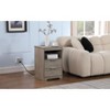 Gulches Gray Nightstand with Charging Station - 2-Drawer Wooden End Table with Open Shelf, USB Ports & Outlets for Bedroom Living Room - 3 of 4