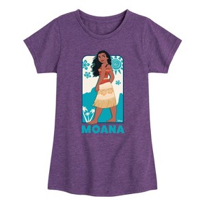 Girls' - Disney Princess - Moana Full Body Portrait Fitted Short Sleeve Graphic T-Shirt - 1 of 4
