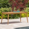 Okak 71" Outdoor Dining Table Side Tables with Acacia Wood Frame Portable Patio End Table Outdoor&Indoor for Garden Balcony Yard Pool, Teak - 2 of 4