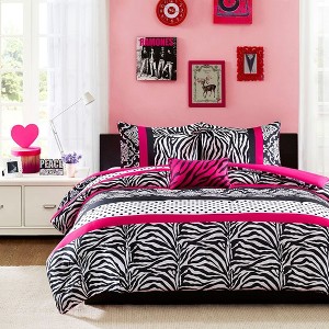 Stylish Stripe Print Comforter Set, All Season Bedding Set, Cozy Home Textile fits Modern Child's Bedroom Decor, Valentine's Day Gifts - 1 of 4