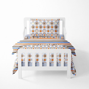 Bacati - Mod Sports Blue Orange Chocolate 4 pc Toddler Bedding Set - 1 of 4
