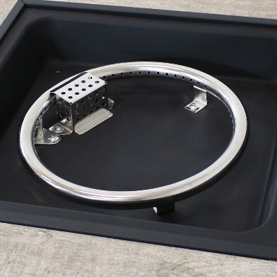 Brown Metal Propane Gas Fire Pit Table with Tile Top