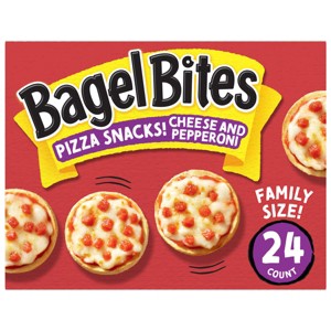 Bagel Bites Cheese & Pepperoni Mini Pizza Bagel Frozen Snacks - 18.6oz/24ct - 1 of 4