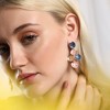 SOHI Women's Indigo Blue:Blush Pink The Lilypad Drop Earrings - 3 of 4