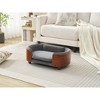 Lirago 26.38" W x 16.14" D x 9.84" H Elevated Dog Bed Pet Sofa Solid Wood Legs Dark Gray Velvet with Removable Bolster Washable Small Size - 2 of 4