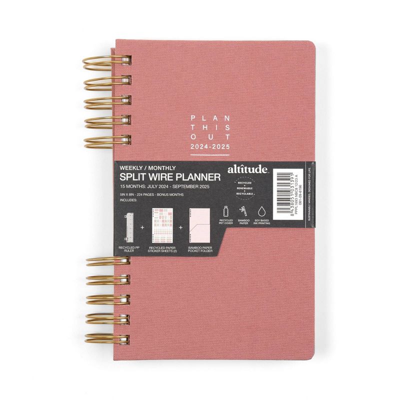 Altitude 2024-25 Weekly/Monthly Academic Planner 8&#34;x5&#34; Mauve Pink, 3 of 17