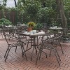 Flash Furniture Lila 31.5'' Square Glass Metal Table with 4 Metal Aluminum Slat Stack Chairs - 2 of 4