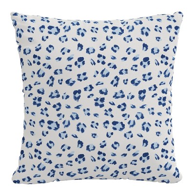 18"x18" Polyester Brush Cheetah Square Throw Pillow Blue - Skyline Furniture