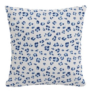 18"x18" Polyester Brush Cheetah Square Throw Pillow Blue: Removable Cover, Indoor - Skyline Furniture - 1 of 4