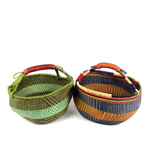 Slickblue Unique Large Bolga Basket – 15" Diameter, Handcrafted, Flexible & Washable - 1 of 4
