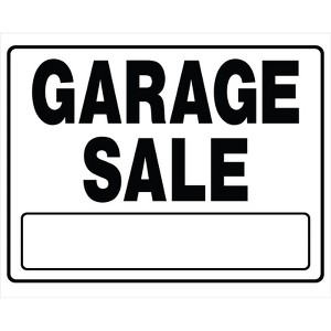 Hillman English White Garage Sale Sign 20 in. H X 24 in. W - Case of 6 - 1 of 1