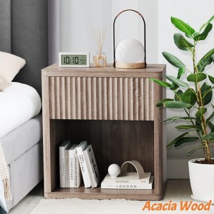 Night Stand Set 2，Bed Side Tables Bedroom，Grey Alder Nightstand，Mid Century Modern Furniture - 1 of 4