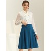 INSPIRE CHIC Women's Belted Waist Casual Knee Length Pleated A-Line Skirt - 3 of 4