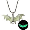 Glow in the Dark Bat Necklace - Gothic Stainless Steel Pendant for Halloween - 2 of 4